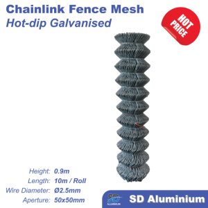 0.9(H) x 10(W)M Hot Dip Galvanized Chainlink Fence
