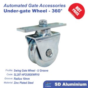 Under-gate Swing Gate Swivel Wheel - Ø78mm - Groove R10mm
