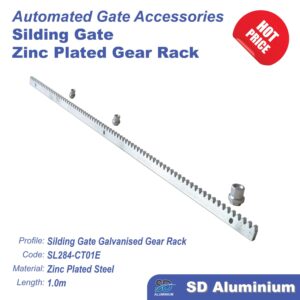 Sliding Gate Gear Rack Zinc Plated - (H)30 x (W)12 x (L)1000mm
