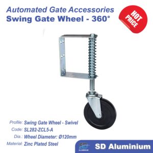 Swing Gate Swivel Wheel - Ø120mm Solid Nylon Wheel