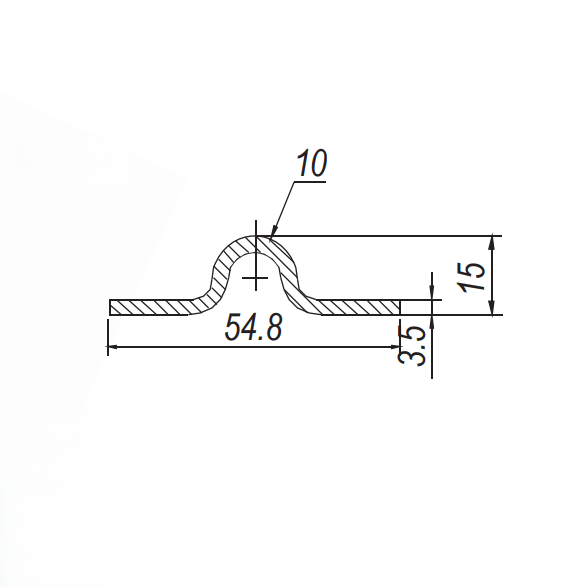 Zinc Plated Steel Gate Curved Bolt-down Sliding Track - Groove 10mm - 0.5m Length - Image 2