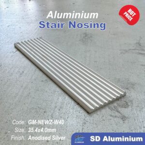 Aluminium Stair Nosing Tread Trim 38.4x4mm 3M