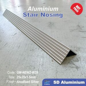 Aluminium Stair Nosing Equal Trim 25x25x1.5mm 3M