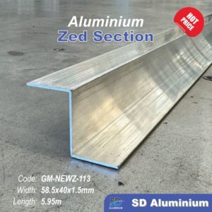 Aluminium 58.5 x 40 x 1.5mm Z Section 5.97M