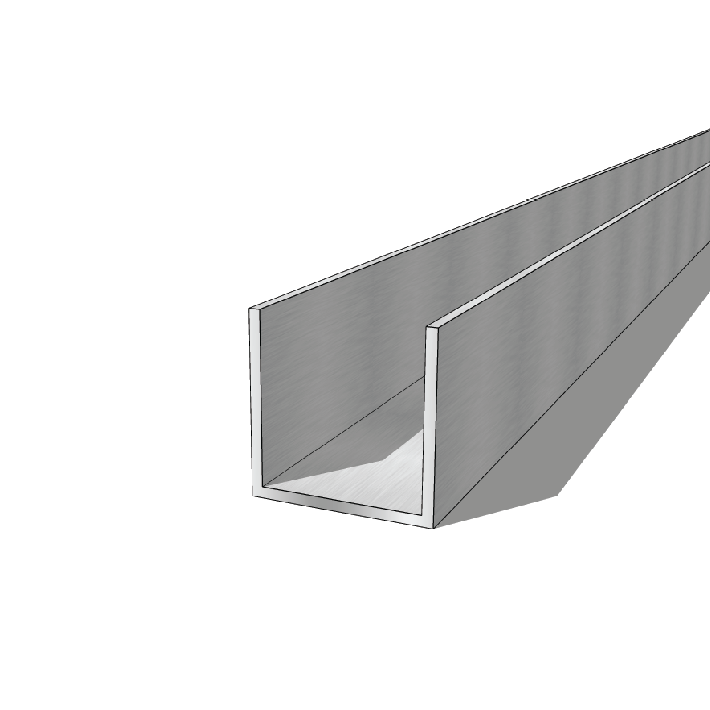 Aluminium 50 x 50 x 3mm U Channel 5.95M