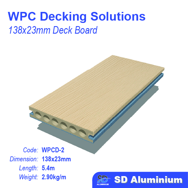 WPC Hollow Decking Board 138 x 23 x 5400mm